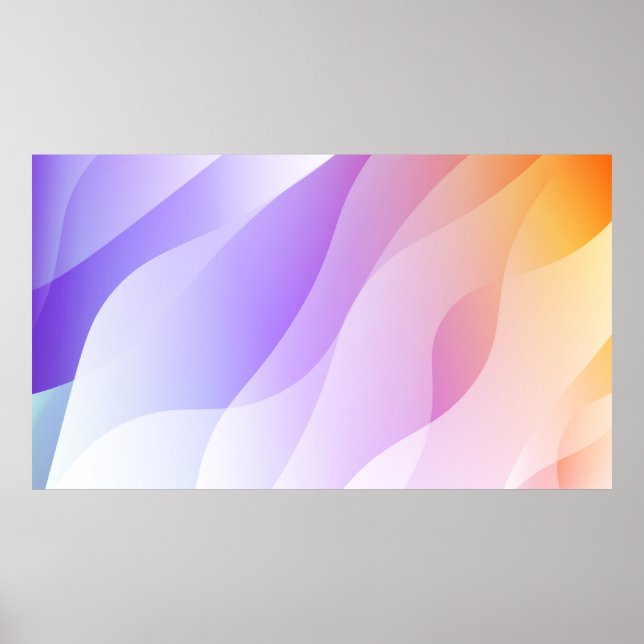 Abstract Geometric Wave Shape with Gradient Soft C Poster (Front)