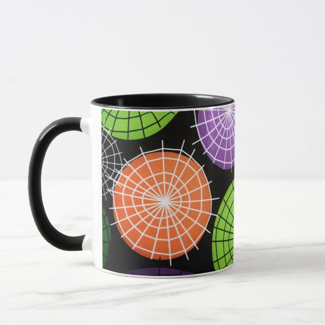 Abstract Geometric Web Circles – Vibrant Modern  Mug (Left)