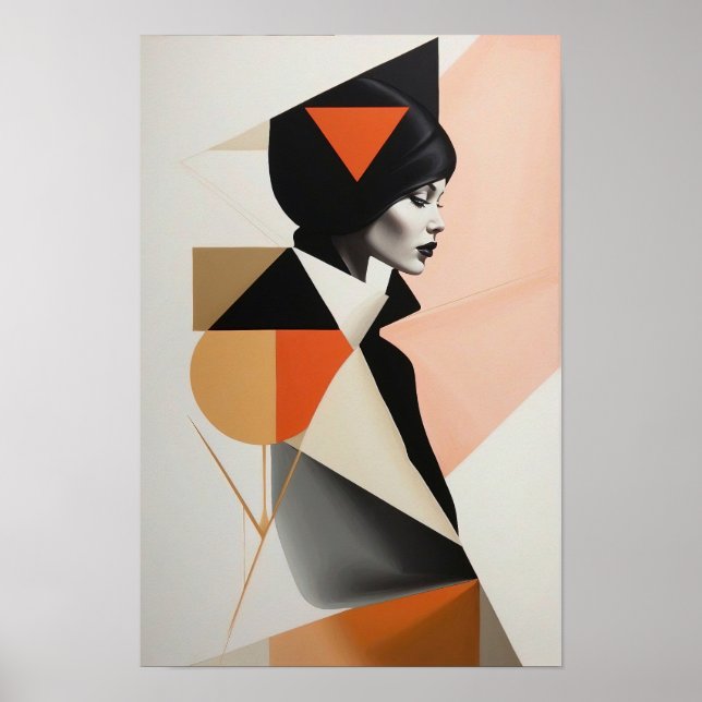 Abstract Geometric Woman - Minimalist Modern Art  Poster (Front)