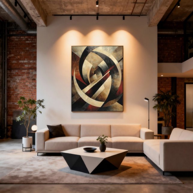 Abstract Geometric Wood Texture Canvas Print (Creator Uploaded)