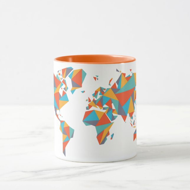 Abstract Geometric World Map Mug (Center)