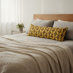 Abstract Geometric Yellow Floral  Body Pillow