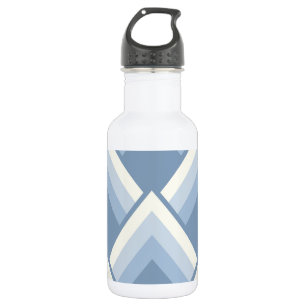 Abstract geometrical, blue and off white 2 532 ml water bottle