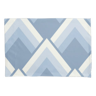Abstract geometrical, blue and off white 2 pillowcase