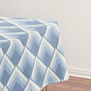 Abstract geometrical, blue and off white 2 tablecloth