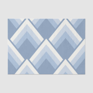Abstract geometrical, blue and off white 2 tissue paper
