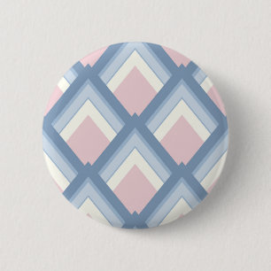 Abstract geometrical, blue, pink and off white 2 inch round button