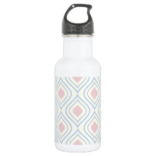Abstract geometrical, blue, pink and off white 532 ml water bottle
