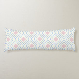 Abstract geometrical, blue, pink and off white body pillow
