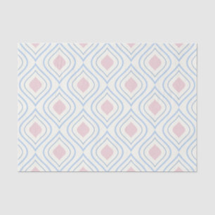 Abstract geometrical, blue, pink and off white tissue paper