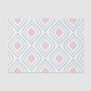 Abstract geometrical, blue, pink and off white tissue paper
