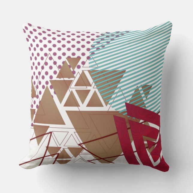 Abstract geometrical figures pattern  throw pillow (Front)