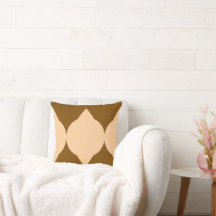Abstract Geometrical Shapes Brown Beige Diamond Throw Pillow