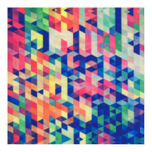 Abstract Geometrical Watercolor Shapes Pattern