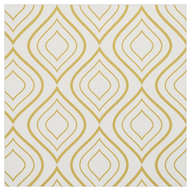 Abstract geometrical, white and gold fabric (Swatch)