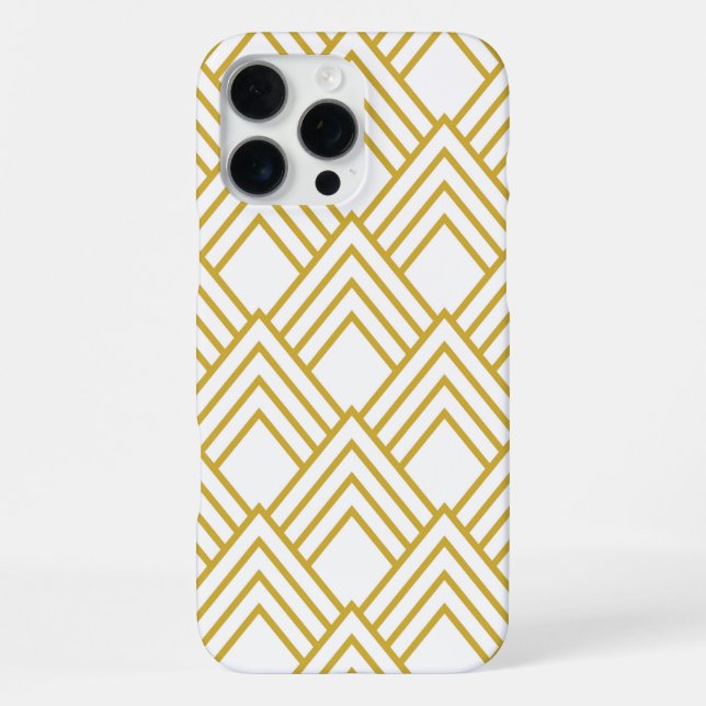 Abstract geometrical, white and gold iPhone 11 cas Case (Back)