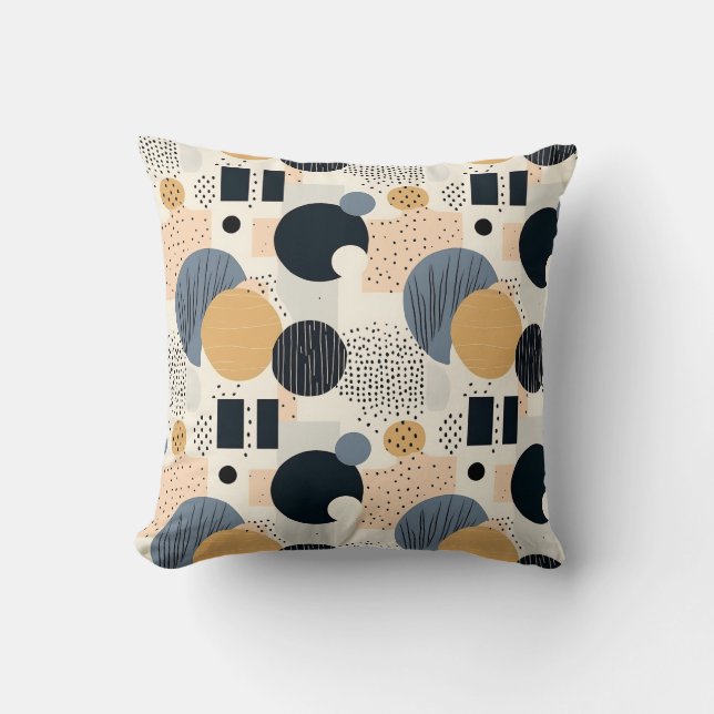 Abstract geometry minimal boho colourful simple  throw pillow (Front)