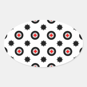 abstract geometry pattern oval sticker