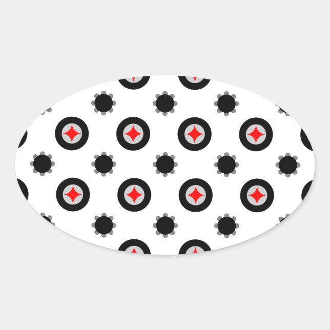 abstract geometry pattern oval sticker (Front)