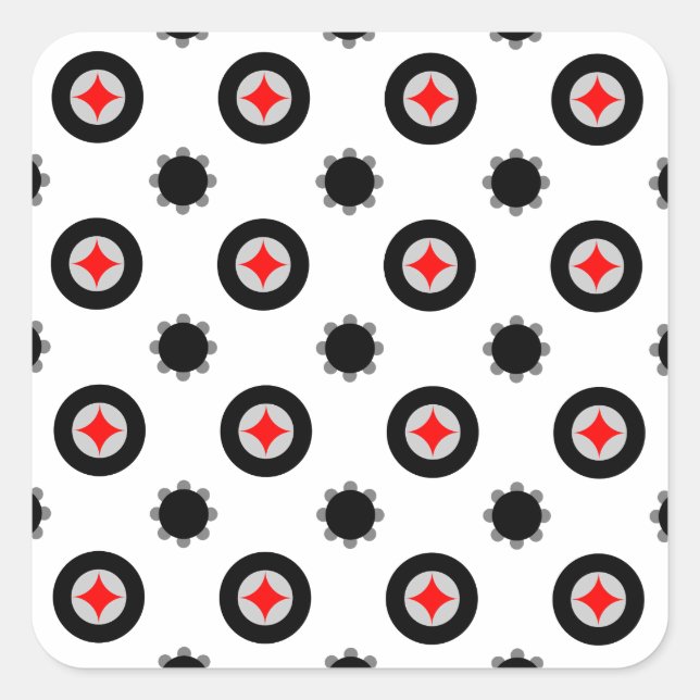 abstract geometry pattern square sticker (Front)