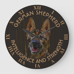 Abstract German Shepherd Dog Large Clock