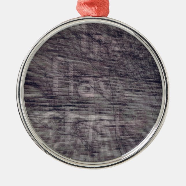 Abstract Ghost Sign on Brick Building Metal Ornament (Front)