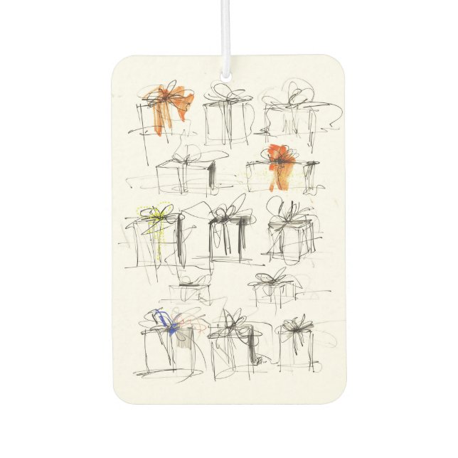 Abstract Gift Boxes Pattern Air Freshener (Front)