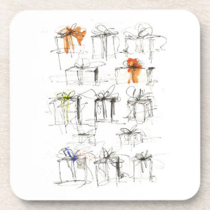 Abstract Gift Boxes Pattern Coaster