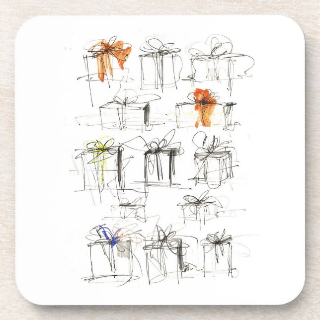 Abstract Gift Boxes Pattern Coaster (Front)