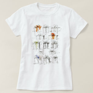 Abstract Gift Boxes Pattern T-Shirt