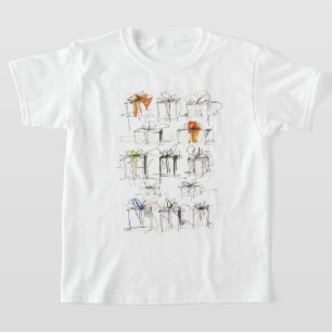 Abstract Gift Boxes Pattern T-Shirt
