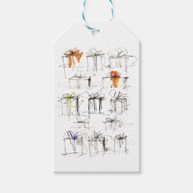 Abstract Gift Boxes Pattern Tags (Front)