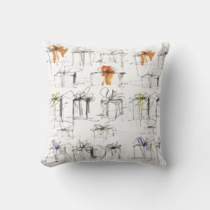 Abstract Gift Boxes Pattern Throw Pillow