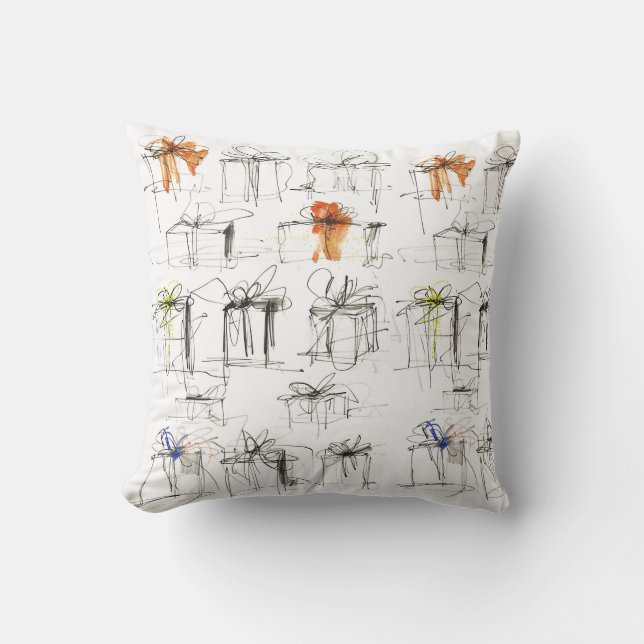 Abstract Gift Boxes Pattern Throw Pillow (Front)