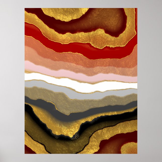 Abstract Gilded Agate Poster (Front)