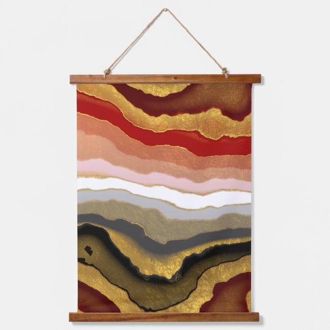 Abstract Gilded Agate Poster Hanging Tapestry (Front)