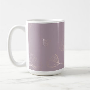 Abstract Ginkgo Biloba Botanical Rose Gold Coffee Mug