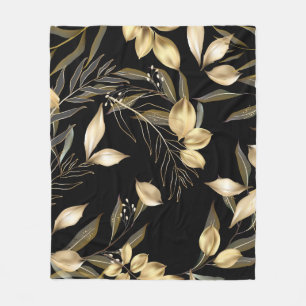 Abstract ginkgo leaves. Luxury glitter ginkgo on r Fleece Blanket