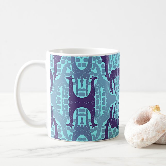 Abstract Giraffe Pattern Coffee Mug (With Donut)