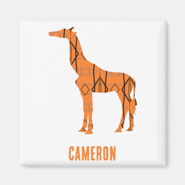 Abstract giraffe silhouette monogram magnet (Front)
