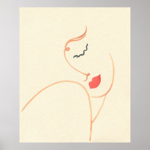 Abstract girl face. beautiful woman. fashion illus poster