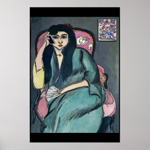 Abstract Girl on Cell Phone Poster