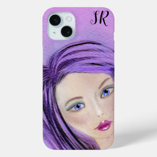 Abstract Girl Personalized iPhone 15 Mini Case