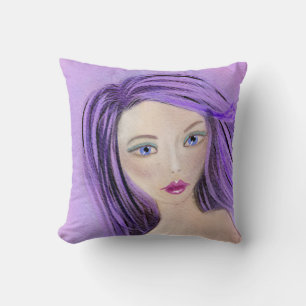 Abstract Girl Throw Pillow
