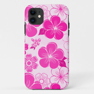 Abstract girly pink flowers iPhone 11 case