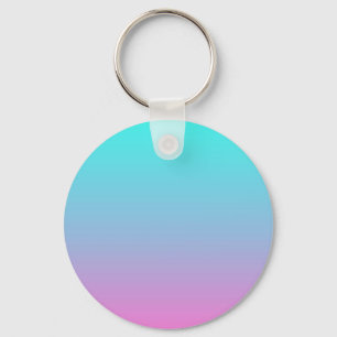 abstract girly pink turquoise ombre mermaid colour keychain