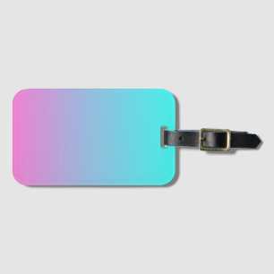 abstract girly pink turquoise ombre mermaid colour luggage tag