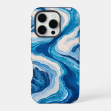 Abstract Glacier Topography Blue & Gold iPhone 6 W