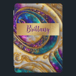Abstract Glam Modern Alcohol Ink Purple & Gold iPad Pro Cover<br><div class="desc">This modern abstract art iPad cover design is eye-catching and makes a true statement with its rich,  jewel colours and textures. Vivid and stunning. Add a name to personalize it. Created by Simply Farmhouse Press.</div>