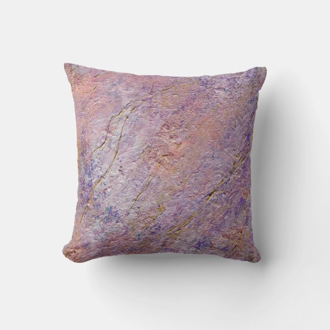 Abstract glam pink and gold texture effect  throw pillow (Front)